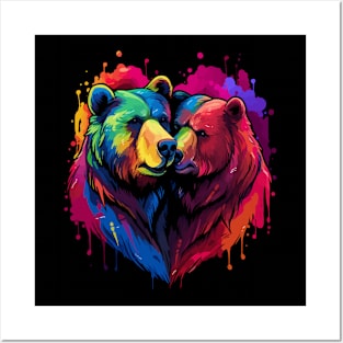 Grizzly Bear Couple Valentine Posters and Art